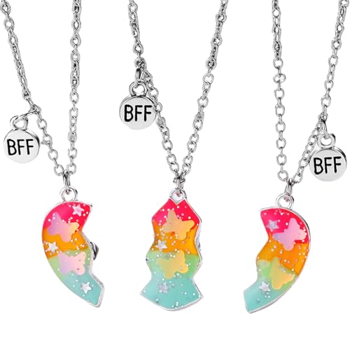 Puzzle Herz - Magnetische Freundschaft Halskette, dauerhafte Bindung Schmuck | Rhodium Finish Anhänger Ensemble, vielseitiger Stil Accessorizer, koordinierte Geschenkkomponente hergestellt gehe von Generic