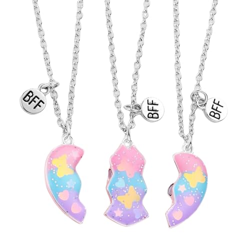 Puzzle Herz - Magnetische Freundschaft Halskette, dauerhafte Bindung Schmuck | Rhodium Finish Anhänger Ensemble, vielseitiger Stil Accessorizer, koordinierte Geschenkkomponente hergestellt gehe von Generic