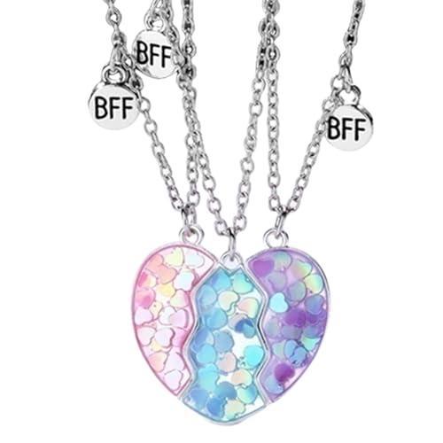 Puzzle Herz - Magnetische Freundschaft Necklace, Enduring Bond Schmuck | Rhodium Finish Pendant Ensemble, Versatile Style Accessorier, Coordined Gifting Komponente Crafted Memory Keeper, se von Generic