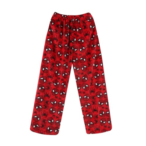 Pyjamahose Damen Flanell - Pyjama Hose Damen Lang Weich Kawaii Anime Bequeme Schlafanzughose Cartoon Flauschig Casual Frauen Schlafhose Pyjamas von Generic