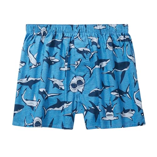 Pyjamahose Herren Kurz Schlafanzughose Baumwolle Kariert Pyjamahose Shorty Nachtwäsche Schlafshorts Boxer mit Taschen Sommer Sleephose Freizeithose für Männer Schlafhose Haushose (Blue #3, L) von Generic