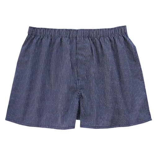 Pyjamahose Herren Kurz Schlafanzughose Baumwolle Kariert Pyjamahose Shorty Nachtwäsche Schlafshorts Boxer mit Taschen Sommer Sleephose Freizeithose für Männer Schlafhose Haushose (Navy #1, L) von Generic