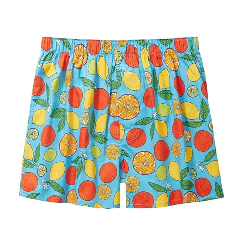 Pyjamahose Herren Kurz Schlafanzughose Baumwolle Kariert Pyjamahose Shorty Nachtwäsche Schlafshorts Boxer mit Taschen Sommer Sleephose Freizeithose für Männer Schlafhose Haushose (Orange #3, XXXL) von Generic