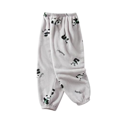 Pyjamas Hosen Mädchen Cartoon-Druck Pyjamahose weicher Flanell-Fleece Schlafanzughose Mode Kuschelhose Warm Winterhose Loose Freizeithose Classic Schlafanzug Loungehose von Generic