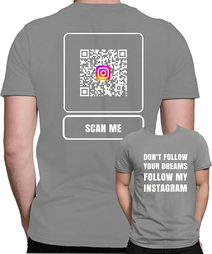 QR-Code Shirt/Hoodie/Sweatshirt – Insta Scan Scoalmedia - erhöhe Deine Follower mit einem Schnellen Personalisierten Instagram QR Scan und einem Lustigen Spruch Herren Männer T-Shirt von Generic