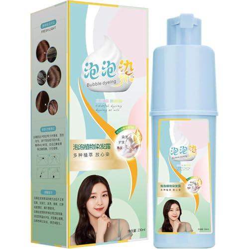 Qiweitang Hair Dye Shampoo, Bubble Hair Dye Shampoo auf Pflanzenbasis, Conditioning & Grey Coverage, natürliches Shampoo für alle Haartypen, für Frauen Männer (Kaffee braun) von Generic