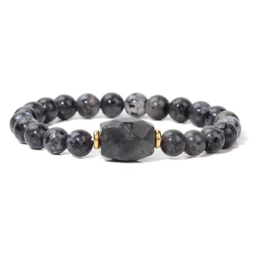 Quadratische Form Quartzs Armbänder for Frauen Männer Naturstein Kristall Perlen Armband Amethysten(21cm,F) von Generic