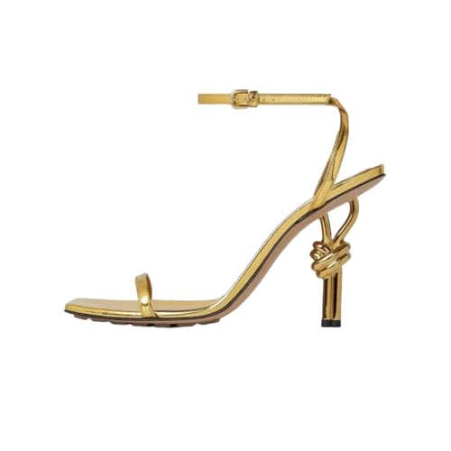 Quadratische Spitze Offene Spitze Knöchelriemen Rückenfrei Mittlere Stiletto Fersen Frauen Sommer Sandalen Elegant Bequem Leicht Party Hochzeit Schuhe,Gold,41 EU Quadratische Spitze Offene Spitze Knöchelriemen Rückenfrei Mittlere Stiletto Fersen Frauen Sommer Sandalen Elegant Bequem Leicht Party Hochzeit Schuhe,Gold,41 EU von Generic