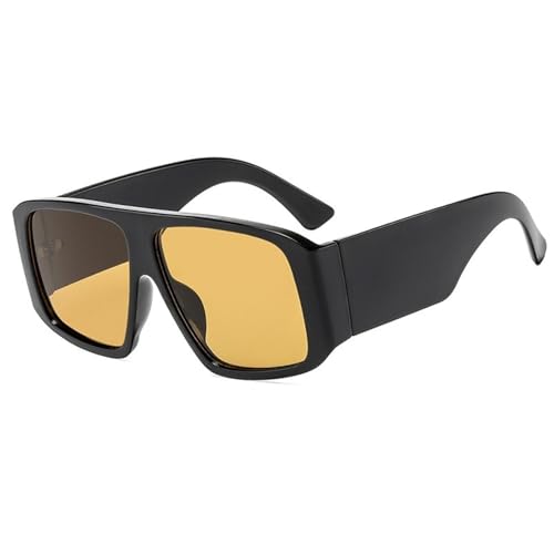 Quadratische Übergroße Sonnenbrille Unisex Outdoor Polarisierte Autofahren Urlaub Sport Sonnenbrille(Yellow) von Generic
