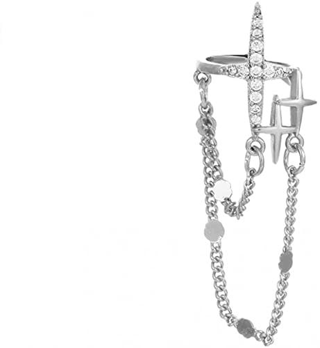 Quaste, vier Ohrclips, Stern, Awned Moon Star Ear Cuff Wrap Clip On Clawler Climber Hoop Stud Kette Threader Quaste Ohrringe asymmetrisch Cross Kette Ohrringe Geschenk einseitig Quaste, vier Ohrclips, Stern, Awned Moon Star Ear Cuff Wrap Clip On Clawler Climber Hoop Stud Kette Threader Quaste Ohrringe asymmetrisch Cross Kette Ohrringe Geschenk einseitig von Generic