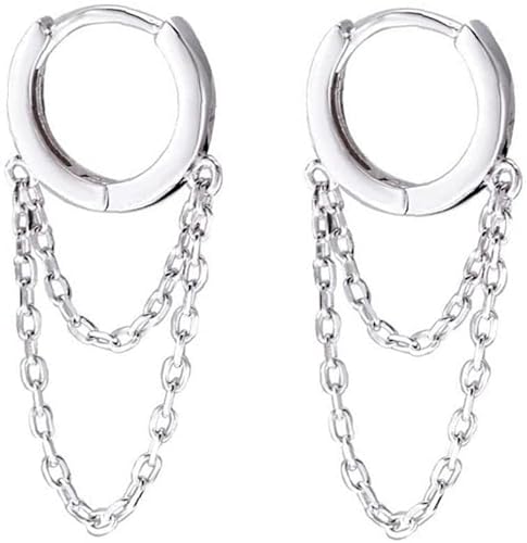 Quaste Kette Drop Dangle Creolen für Frauen 925 Sterling Silber Helix Knorpel Tragus Piercing Manschette Mode Punk Schmuck Professionell und attraktiv von Generic