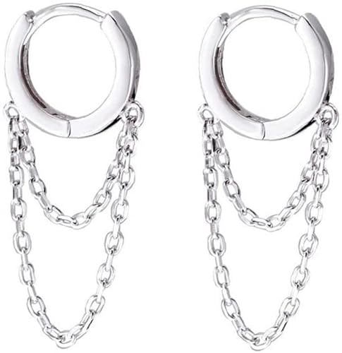 Quaste Kette Drop Dangle Creolen für Frauen 925 Sterling Silber Helix Knorpel Tragus Piercing Manschette Mode Punk Schmuck von Generic