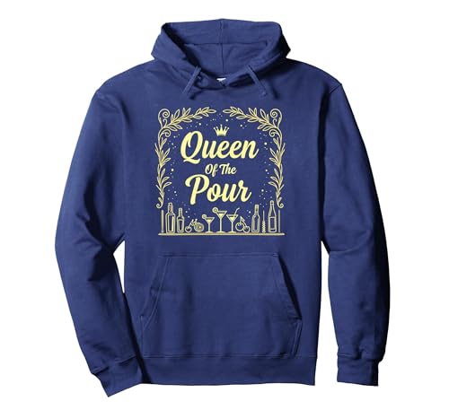 Queen of The Pour - Barkeeper for Women Gift Pullover Hoodie, Unisex für Erwachsene, Marineblau, L von Generic