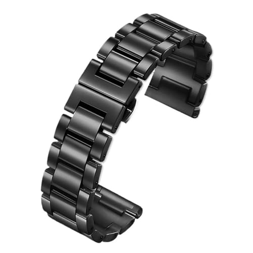 Quick Release Edelstahl Keramik Armband Männer Frauen Armband 20mm 22mm(Black Ceramic_16mm) von Generic