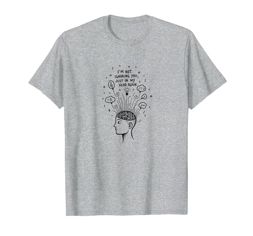 Quirky Daydreamer Thoughts Bubbles Art T-Shirt, Herren, Grau Meliert, M von Generic