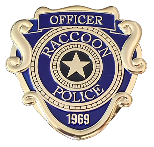 Raccoon City R.P.D. Blaues Banner aus Metall für Kostüm/Cosplay-Abzeichen mit Anstecknadel oder Clip-Befestigung (75 mm x 74 mm), 75mm x 74mm, Metall von Generic