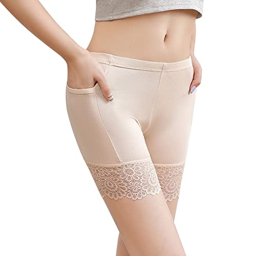 Radlerhose Damen kurz mit Spitze Unterhosen Damen Nahtlos Boxershorts Kurze Leggings Slipshorts Hose für Unterm Kleid Unterziehhose Anti-Chafing Spitzen Shorts Atmungsaktiv Panty Hipster Unterwäsche von Generic