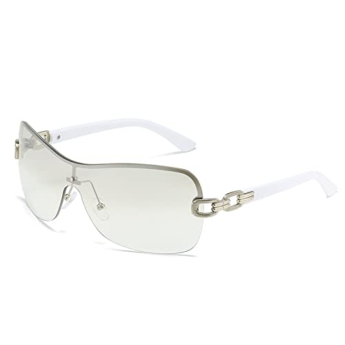 Randlose Sonnenbrille für Damen, einteilige Star-Vintage-Sonnenbrille für Damen, Steampunk-Hip-Hop-Brillentöne Generic728728 von Generic
