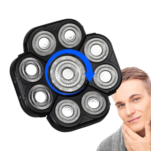 Rasierer Ersatzköpfe - Body Hair Rasierer Extreme Geschwindigkeit 9 -Head | 360-Grad-Rotation Und Ein Flexibler Kopf-Doppel-Ring-Befestigung, Griff Shavers Head Für Gesicht, Einfach Zu Insta von Generic