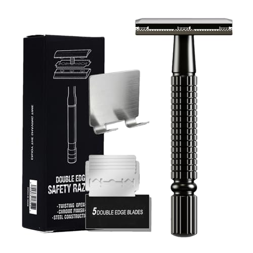 Rasierwerkzeug Herren – Zweischneidiger manueller Rasierhobel | Klassischer Rasierhobel | Rasiergerät Herren mit Nachfüllset | Für eine sanfte Rasur von Generic