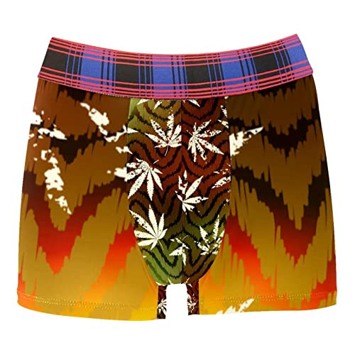 Rastafarian Grunge Hanf Blätter Muster Personalisierte Herren Unterwäsche Scheuerfeste Tasche Boxershorts, Mehrfarbig, X-Large-XX-Large von Generic
