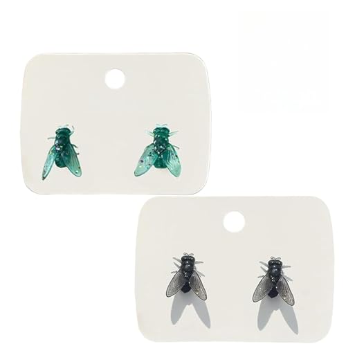 Realistische Fliegenohrringe, schelmische, tierähnliche Ohrringe, einzigartiges Design, ein lustiges und originelles abstraktes Geschenk von Generic