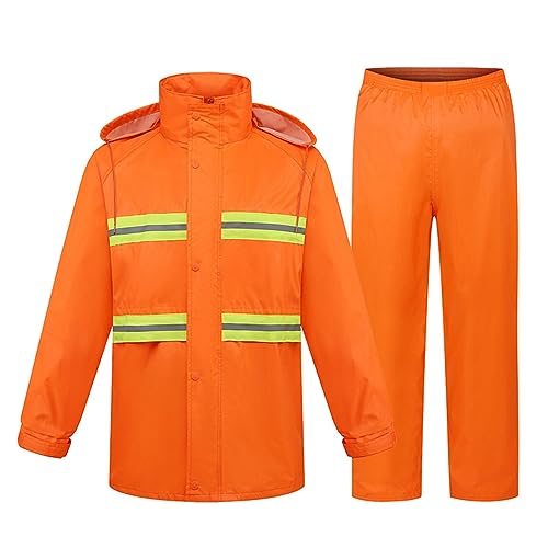 Regenanzug für Herren & Damen Wasserdichter Atmungsaktiv Regenmantel Anzug (Jacke + Hose) Sets Warme Winddichte Kapuze Regenbekleidung Arbeitskleidung Fahrrad Motorrad Regenbekleidung von Generic