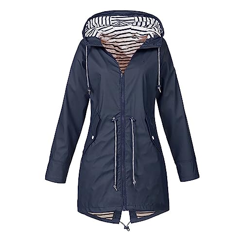 Regenbekleidung Damen Wasserdicht Atmungsaktiv Leichte Regenjacke Damen Große Größen Regenmantel Zum Wandern Fahrrad Camping Regenjacke Verstaubar Regenmantel Damen mit Reißverschluss Regenponcho von Generic