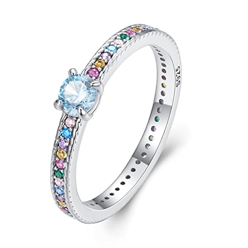 Regenbogen-Ring Ehering für Frauen Vergoldeter Smaragdschliff-Regenbogen in mehreren Farben Erstellt-Edelstein-Ewigkeitsring von Generic