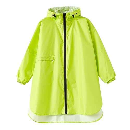 Regencape Fahrrad Regenmantel Kleinkind Tragen Regen Für Jungen Kinder Mädchen Kinder Ponchos Jacke Jungen Mantel & jacke Mit Kapuze Regenbekleidung Matschhose Mädchen Regenanzug (Green, 7-9 Years) von Generic