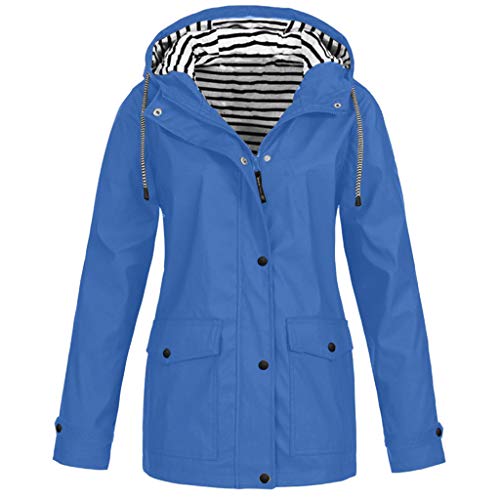 Regenjacke Damen, Damen Wasserdicht Atmungsaktiv Regenjacke Große Größen Regenmantel Leicht Jacke Windbreaker Mit Kapuze Softshelljacke Fahrradjacke Funktionsjacke Outdoorjacke Übergangsjacke von Generic