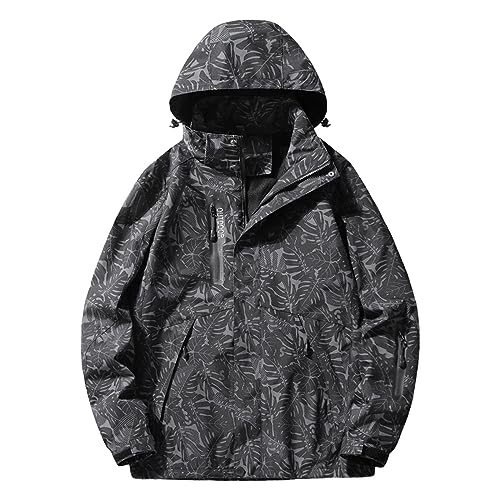 Regenjacke Damen Einfarbig Wasserdicht Winddicht Softshelljacke Atmungsaktiv Regenmantel Regenparka Leicht Dünne Windbreaker mit Kapuze Große Größen Fahrrad Windjacke Trenchcoat Wandern Sommerjacke von Generic