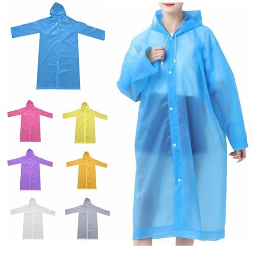 Regenjacke Damen Herren Wasserdicht Grosse Groessen Wiederverwendbare Regenmantel Leichte Raincoat Dünne Transparent Regencape Festival Rain Coat Regen Poncho Regenschutz Faltbar Regenponcho von Generic