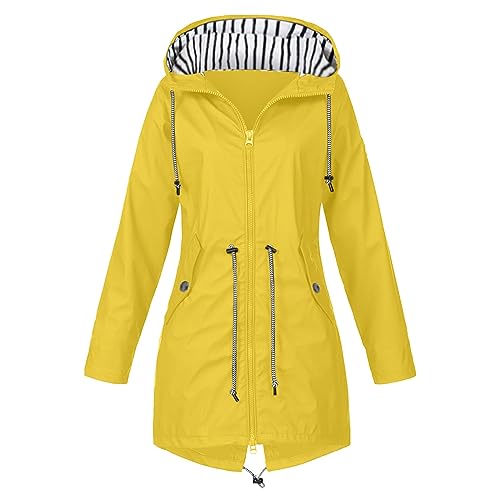 Regenjacke Damen Leicht Atmungsaktiv Regenponcho Damen Wasserdicht Winddicht Regenmantel Sommer Dünne Übergangsjacke Damen Leichte Fahrrad Regenjacke Outdoor Sport Einfarbig Regenjacken von Generic