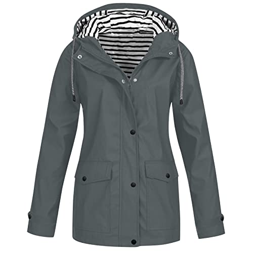 Regenjacke Damen Wasserdicht Atmungsaktiv Regenmantel Fahrrad Damen Winddicht Leichte Regenjacke Damen Sommer Regenbekleidung für Radfahrer,Camping,Outdoor Trekking, Damen Regenmantel Wandern von Generic