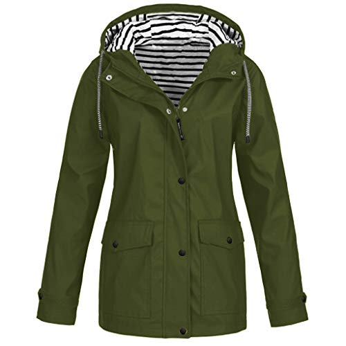 Regenjacke Damen Wasserdicht Winddichter Atmungsaktiv Regenmantel Regenparka Mütze Leichte Dünne Windbreaker Übergangsjacke Windjacke Trenchcoat Wandern Sommerjacke Mountaineering Windproof Kleidung von Generic