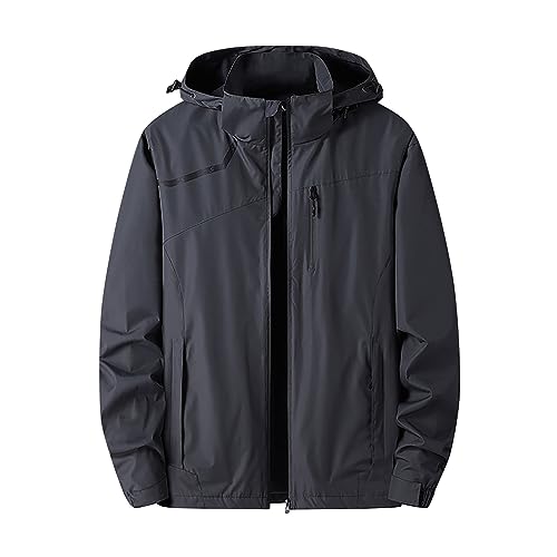 Regenjacke Herren Leicht Outdoorjacke Herren Wasserdicht Atmungsaktiv 4XL Wanderjacke Herren Wasserdicht Atmungsaktiv 5XL Freizeitjacke Sportlich Camping Outdoor L-6XL von Generic