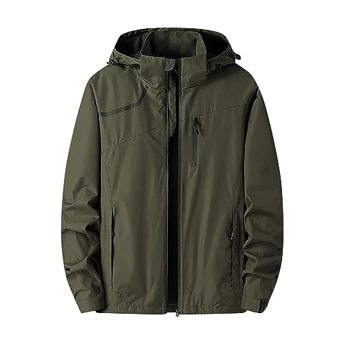 Regenjacke Herren Leicht Outdoorjacke Herren Wasserdicht Atmungsaktiv 4XL Wanderjacke Herren Wasserdicht Atmungsaktiv 5XL Freizeitjacke Sportlich Camping Outdoor L-6XL von Generic