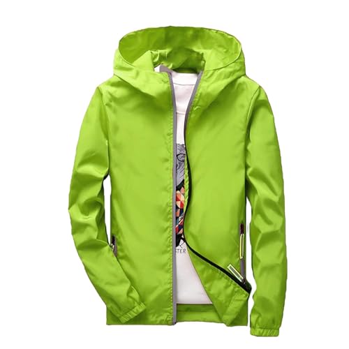 Regenjacke Herren Wasserdicht Sonnenschutz Packbare Ultraleichte Windjacke Fahrrad Regenmantel mit Kapuze Einfarbig Outdoorjacke Atmungsaktiv Dünne Ölzeug Sommerjacke regenponcho für Herren von Generic