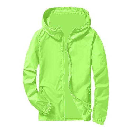 Regenjacke Herren Wasserdicht Sonnenschutz Packbare Ultraleichte Windjacke Fahrrad Regenmantel mit Kapuze Einfarbig Outdoorjacke Atmungsaktiv Dünne Ölzeug Sommerjacke regenponcho für Herren von Generic