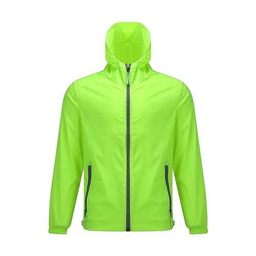 Regenjacke Unisex Wasserdicht Leicht, Fahrradjacke Herren Wasserdicht Atmungsaktiv Rain Jacket Lightweight Fahrrad Regenjacke Fur Running Cycling Langarm Outdoorjacke Reflektierend-Regenjacken von Generic