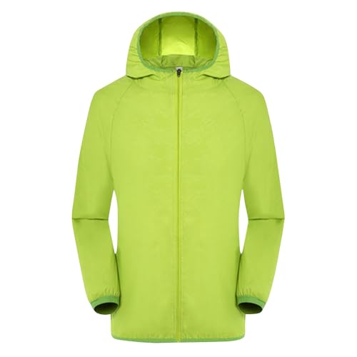 Regenjacken Für Herren Männer Einfarbig Dünne Outdoorjacke Mit Kapuze Ultraleicht Windbreaker Reißverschluss Casual Atmungsaktiv Wanderjacke Outdoor Camping Regenmantel Softshelljacke von Generic