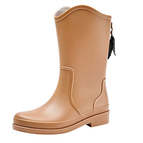 Regenschuhe Außen Wasserdichte Schuhe Küche Gummischuhe Weicher Boden Bequeme Regenstiefel mit Mittelrohr Weiße Schuhe Damen 97 Offene Hohe Schuhe Damen von Generic