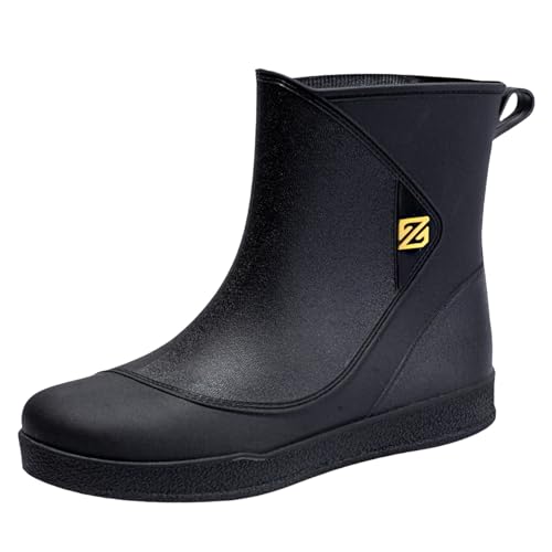 Regenschuhe Damen Herren Schwarz Regenschuhe Gummistiefel Bunt Weitschaft wasserdichte Weitschaft Regenstiefel rutschfest Gartenschuhe Barfuß Stiefeletten rutschfest Breit Wasserdicht von Generic