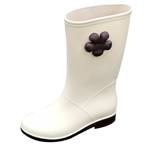 Regenschuhe Damen Wasserdicht Weitschaft Extra Weit Gummischuhe Rain Boots Wasserdicht Stiefeletten Strapazierfähig Gartenschuhe Sicherheitsstiefel Garten Stiefel von Generic