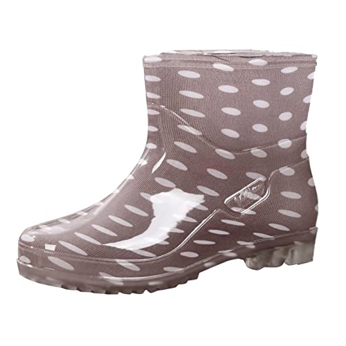 Regenstiefel Damen Wasserdicht Regenfeste Gummistiefel Outdoor Regen Schuhe Bequem Langlebig (Grey, 40) von Generic