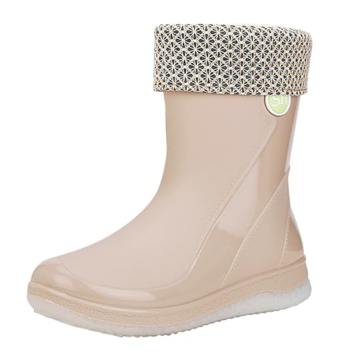 Regenstiefel Danmen Halbhoch wasserdichte Stiefel rutschfest Gummi Stiefeletten Erwachsene Regenstiefel Praktisch Mode Für Gartenarbeit Landwirtschaft Angeln von Generic