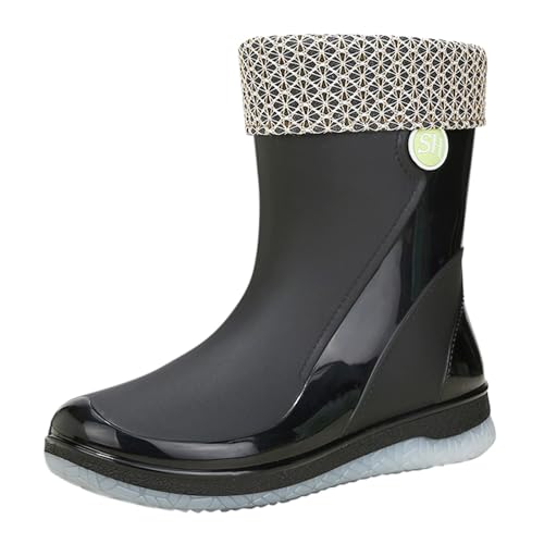 Regenstiefel Danmen Halbhoch wasserdichte Stiefel rutschfest Gummi Stiefeletten Erwachsene Regenstiefel Praktisch Mode Für Gartenarbeit Landwirtschaft Angeln von Generic