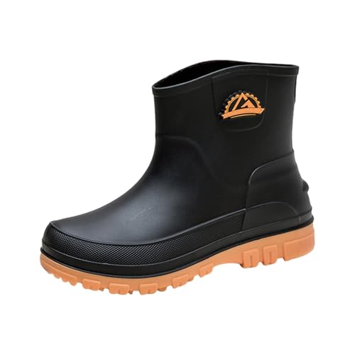 Regenstiefel Herren Damen Halbhoch Regenschuhe Gummistiefel Bunt Weitschaft wasserdichte Schwarz Leichte Gummistiefel Schwarz Leicht Bunt Regenschuhe Halbhoch Outdoor von Generic