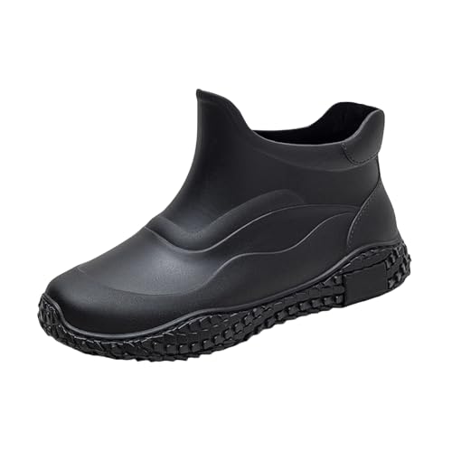 Regenstiefel Herren Wasserdicht Gummistiefel Gummistiefel Festival Regenstiefel Chelsea Schwarz Damen Regenschuhe Schwarz Barfuß Stiefeletten rutschfest Halbhoch Wasserdicht von Generic